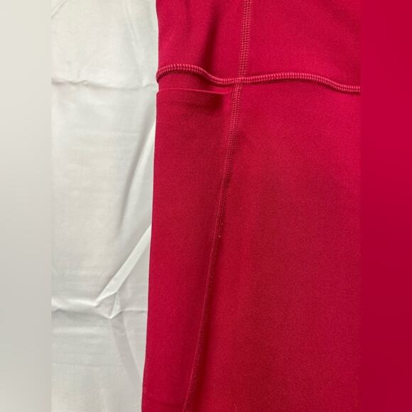 Athleta Run Free 7/8 Leggings waist zip pocket red womens size small - Picture 4 of 14